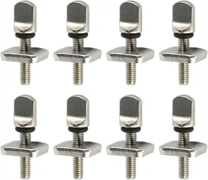 8PCS Stainless Steel Fin Screw No Tool Thumb Fin Screws and Plates Surfing Accessories for Surfboard Surf Longboard Paddleboard and SUP
