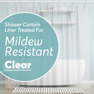 BigFoot Shower Curtain Liner  72 x 72 PEVA Premium Shower Curtain with Rustproof Metal Grommet and 3 Magnetic Weights  Odor Free and Compatible with Standard Showers, Clear