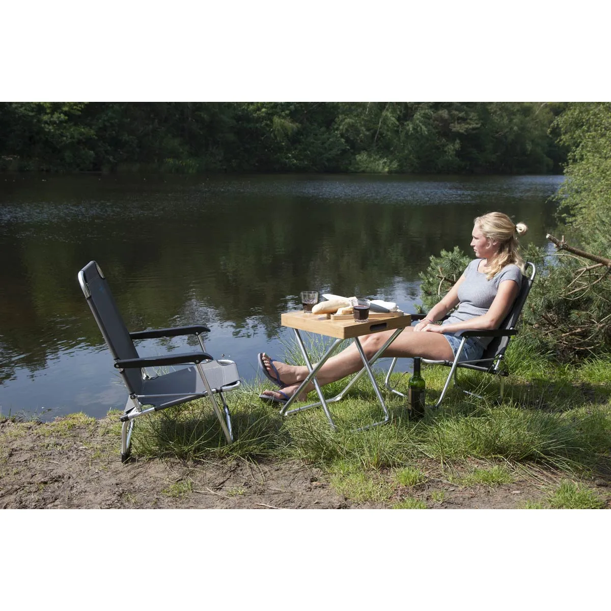 Bo-Camp Beach Chair Copa Rio Beach Aluminium Graphite