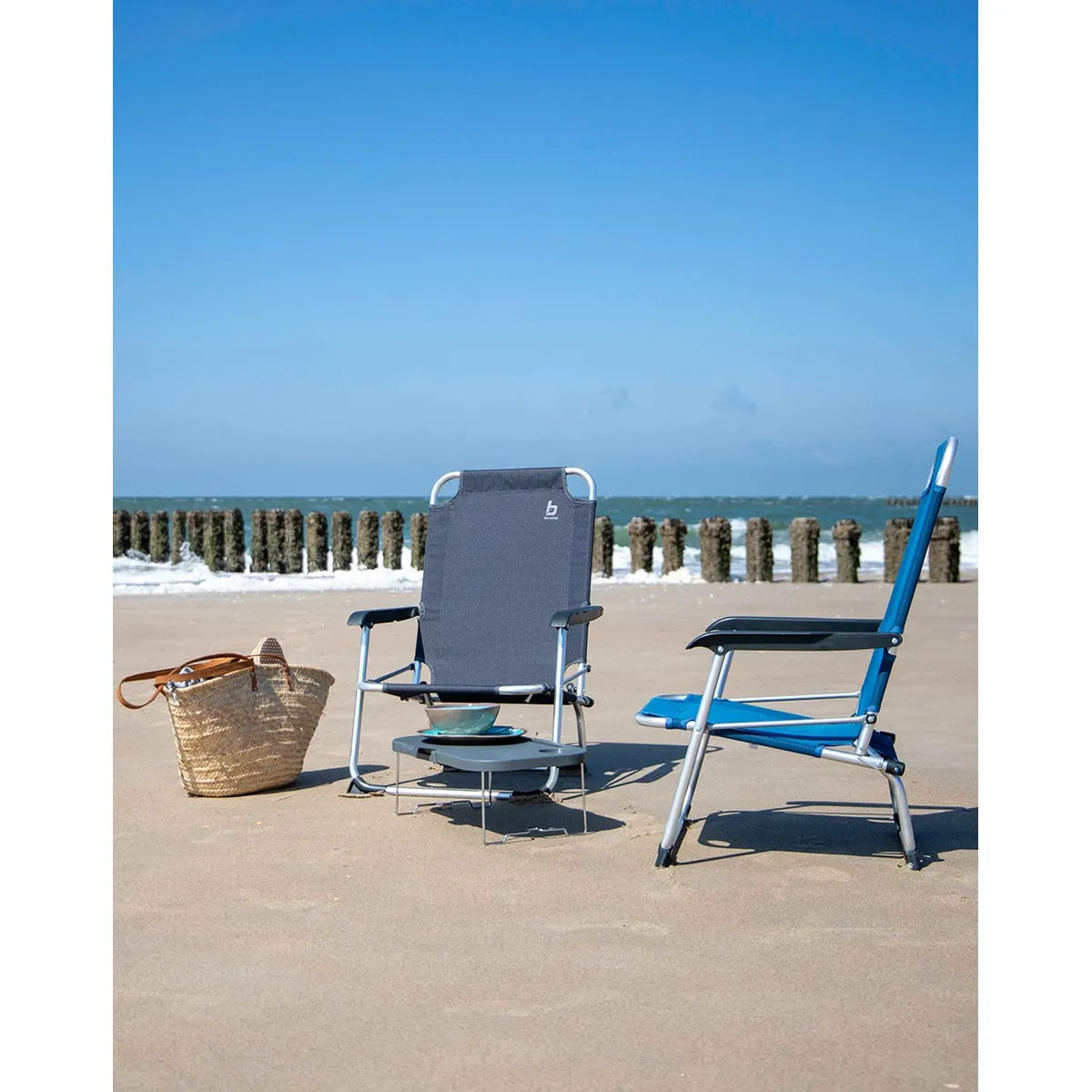 Bo-Camp Beach Chair Copa Rio Beach Aluminium Graphite