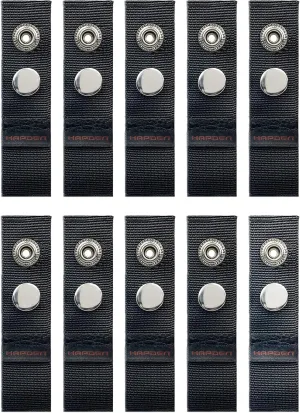 Boat Cover Snap Extender for Boat Canvas,Boat Cover Extensions,Black,Extension Sizes from 1" - Built in Finger Loops,10 Packs