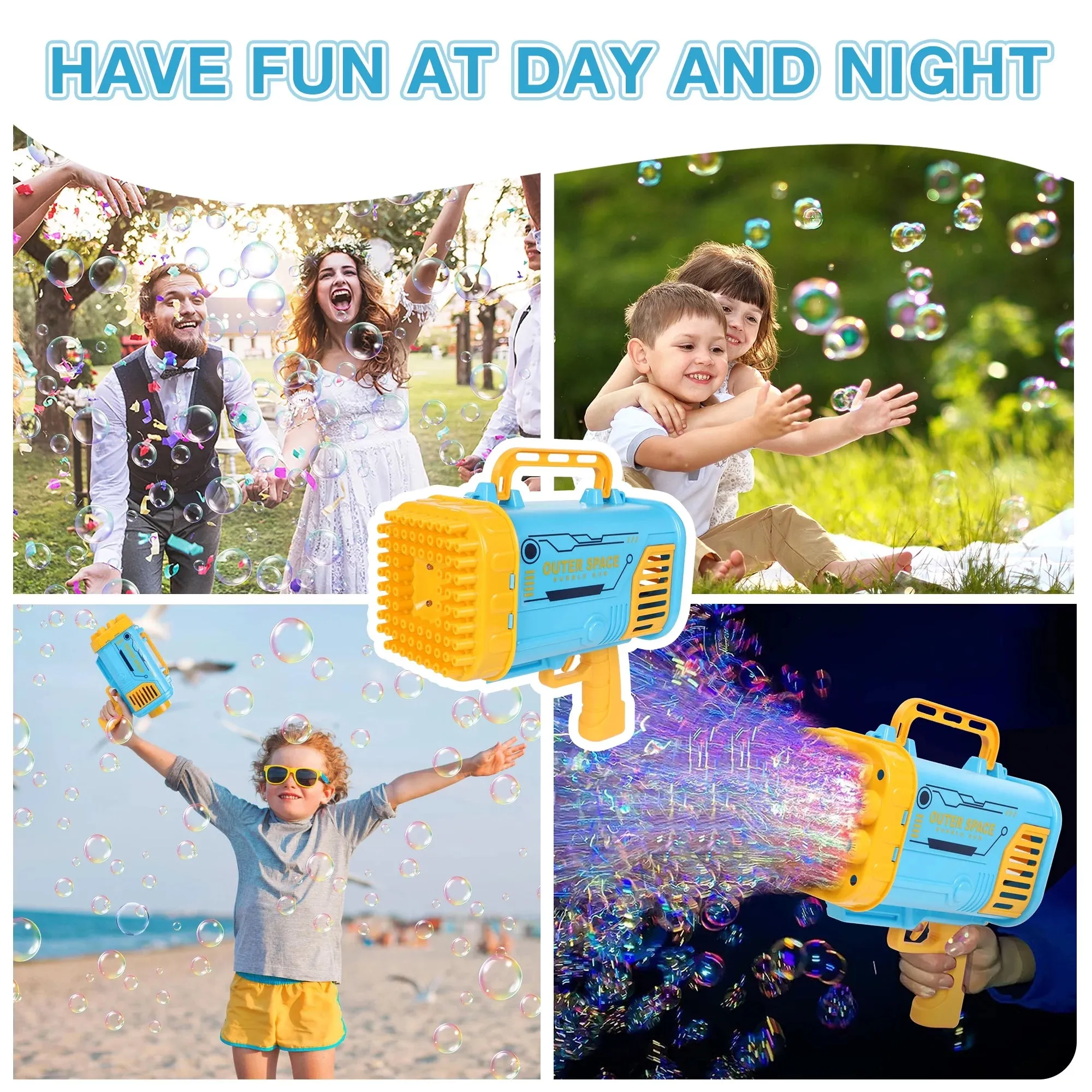 Bubble Machine,80 Holes Bubble Blowing Toys