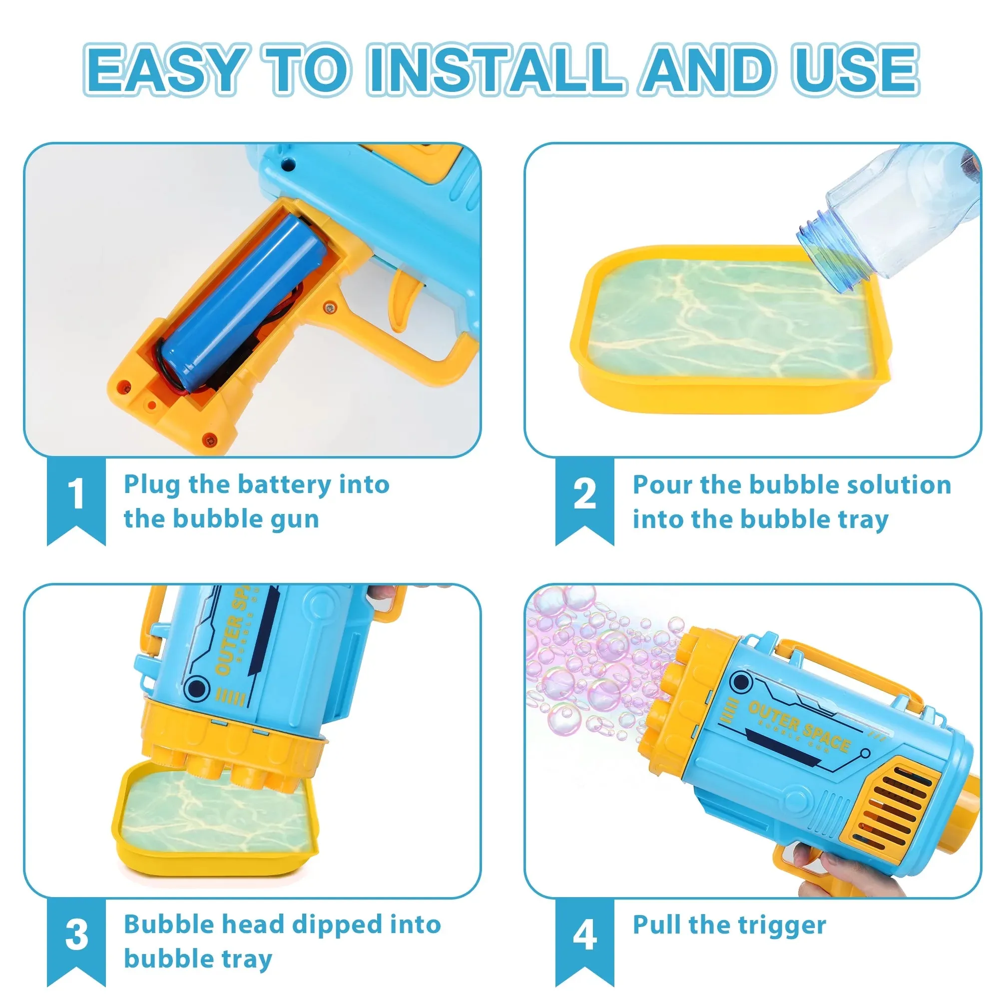 Bubble Machine,80 Holes Bubble Blowing Toys