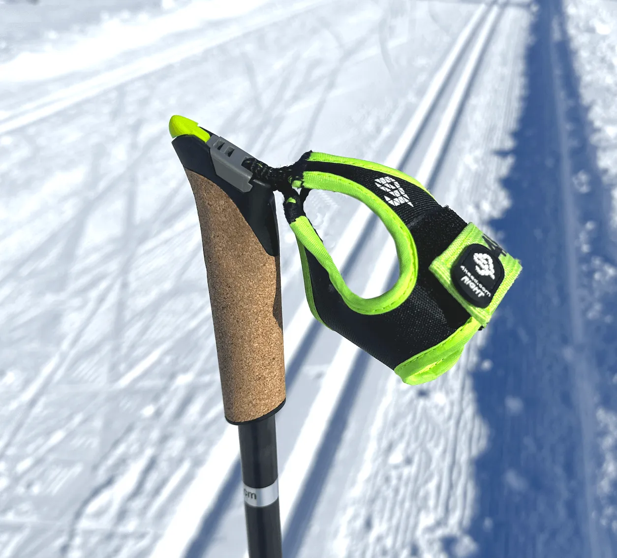 CLICK-IT strap, black yellow, Quick release ski pole strap