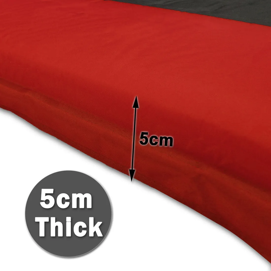 Double Self Inflating Mattress Sleeping Mat Air Bed Camping Hiking Joinable - red