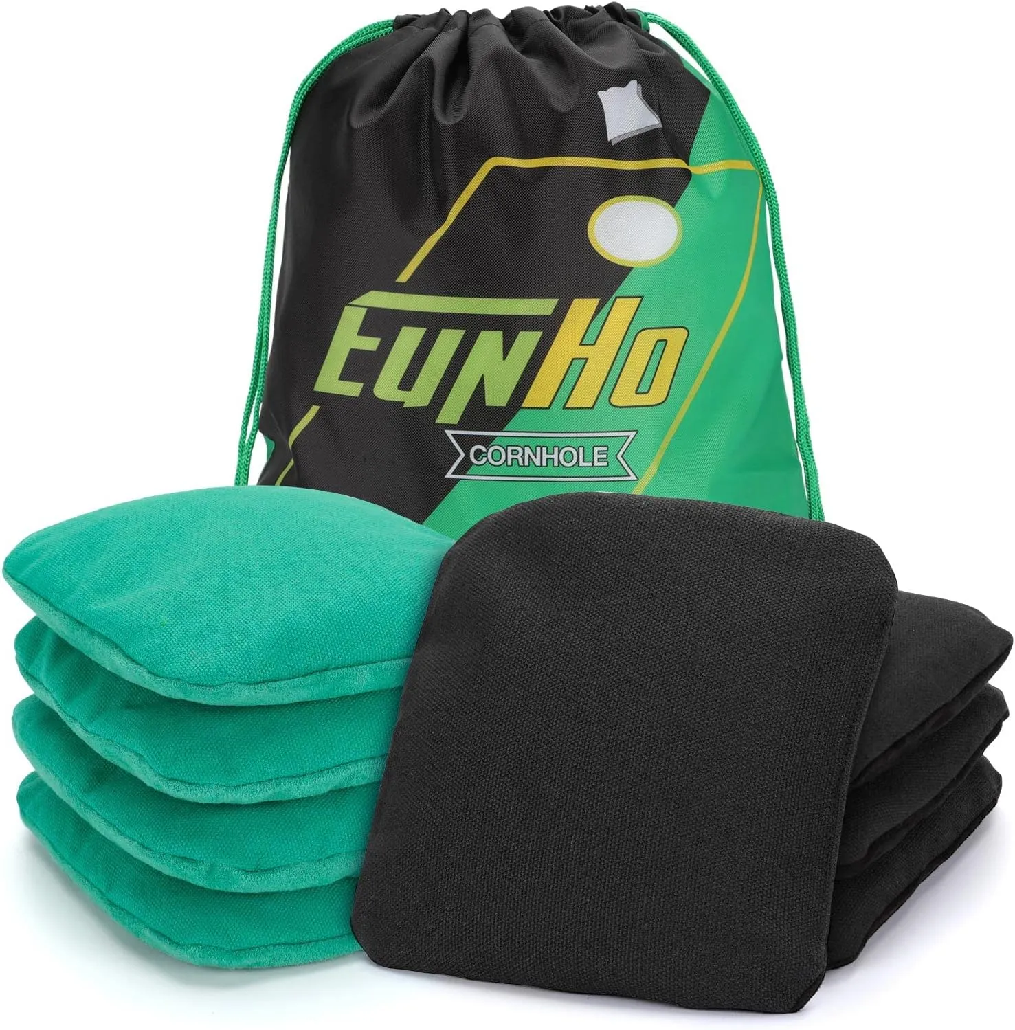 EunHo Dual Sided Cornhole Bags Regulation Set of 8 Professional Cornhole Bean Bags Slick and Stick for Tossing Game-All Weather