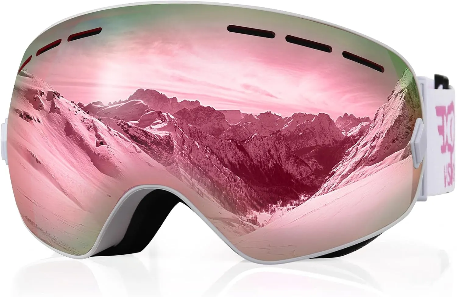 EXP VISION Snowboard Ski Goggles Men Women Youth, Anti Fog OTG Winter Snow Goggles Spherical Detachable Lens