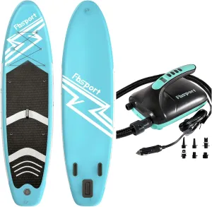 FBSPORT 11' Premium Stand Up Paddle Board with Durable SUP Accessories & Carry Bag for Youth & Adult, 20PSI High Pressure SUP Vehicle Electric Air Pump for Stand Up Paddle Boards