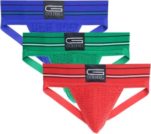 GOLBERG Athletic Supporter - Naturally Contoured Waistband - 3 Packs of Multiple Colors