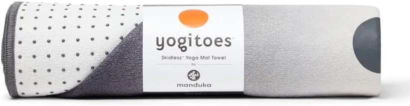 Manduka Yogitoes Yoga Towel  Rubber Grip Dots Non-Slip Bottom, Quick Dry Fitness Towel for Hot Yoga, Pilates, Exercise