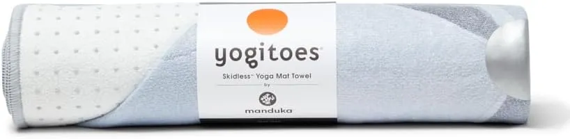 Manduka Yogitoes Yoga Towel  Rubber Grip Dots Non-Slip Bottom, Quick Dry Fitness Towel for Hot Yoga, Pilates, Exercise