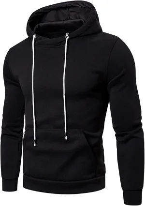 Men's Gym Workout Active Pullover Lightweight Hoodies Long Sleeve Casual Hooded Sweatshirt with Pockets Fleece Hoody