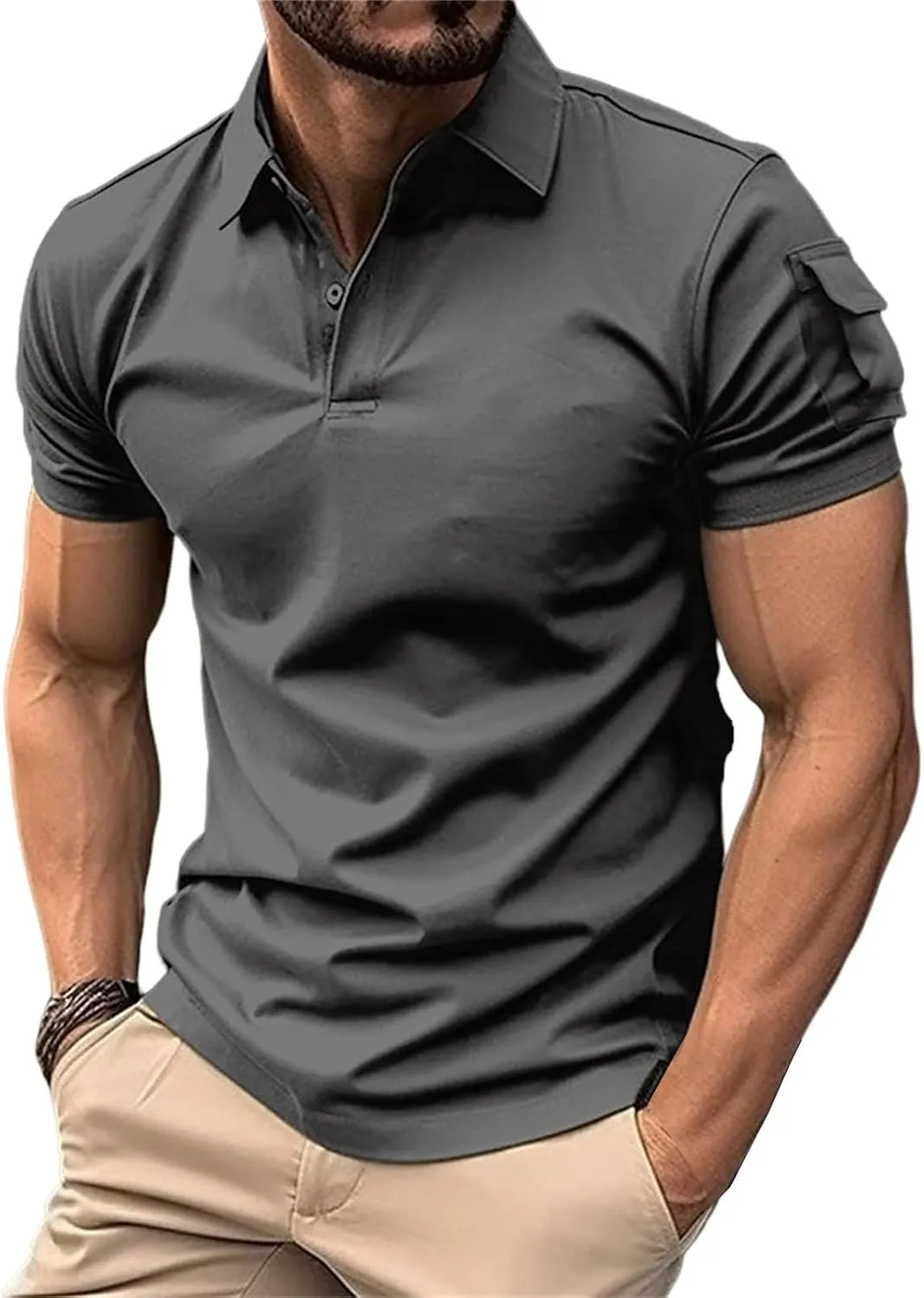 Mens Regular Polo Shirts, Short Sleeve Athletic Golf Jersey, Quarter Zip Casual Pullover Oversized Henley Slim Tees