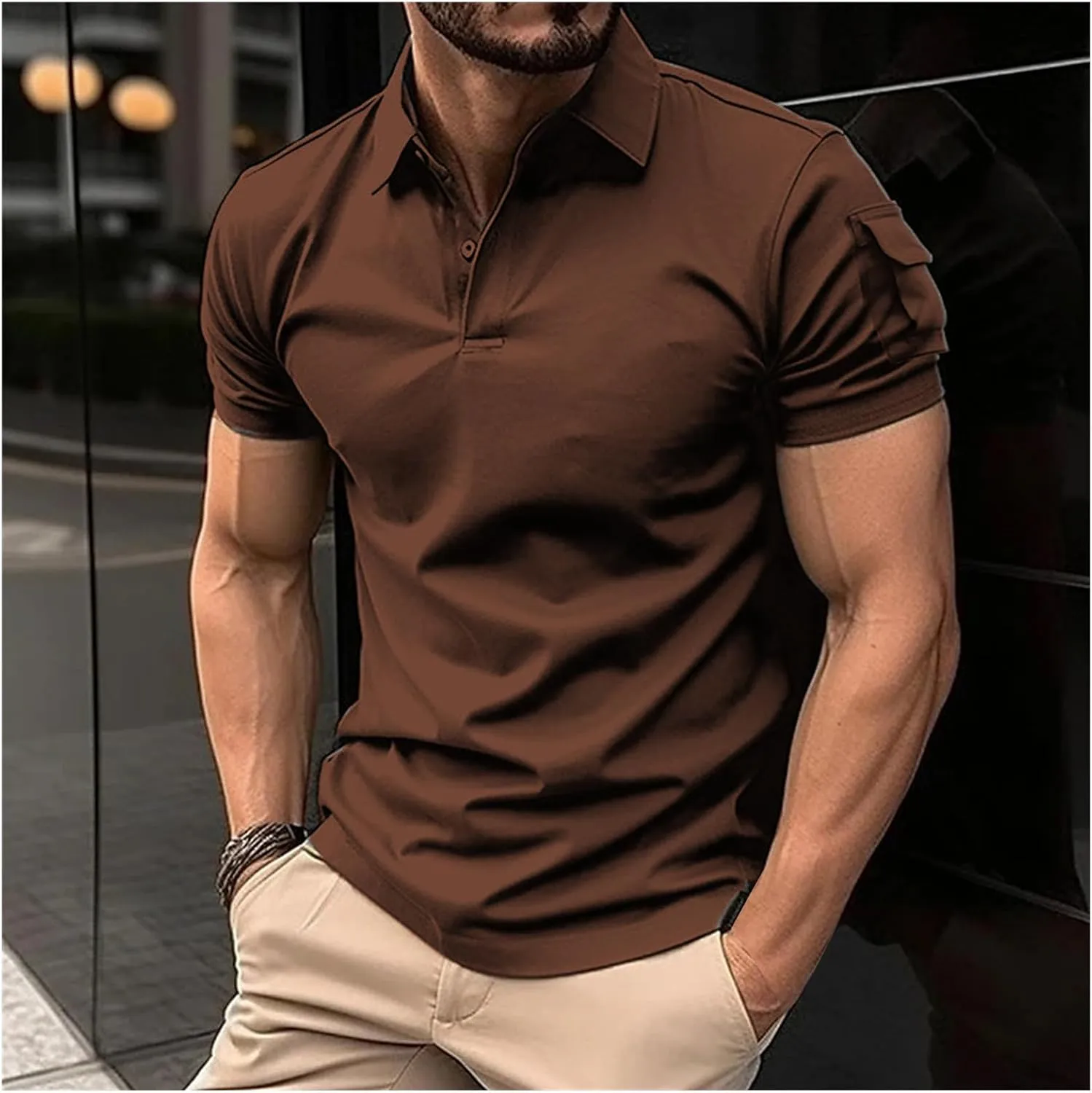 Mens Regular Polo Shirts, Short Sleeve Athletic Golf Jersey, Quarter Zip Casual Pullover Oversized Henley Slim Tees