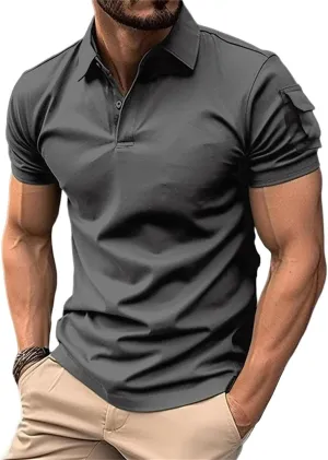 Mens Regular Polo Shirts, Short Sleeve Athletic Golf Jersey, Quarter Zip Casual Pullover Oversized Henley Slim Tees