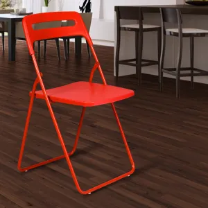 Premium Red Plastic Folding Leisure Office & Dining Chair
