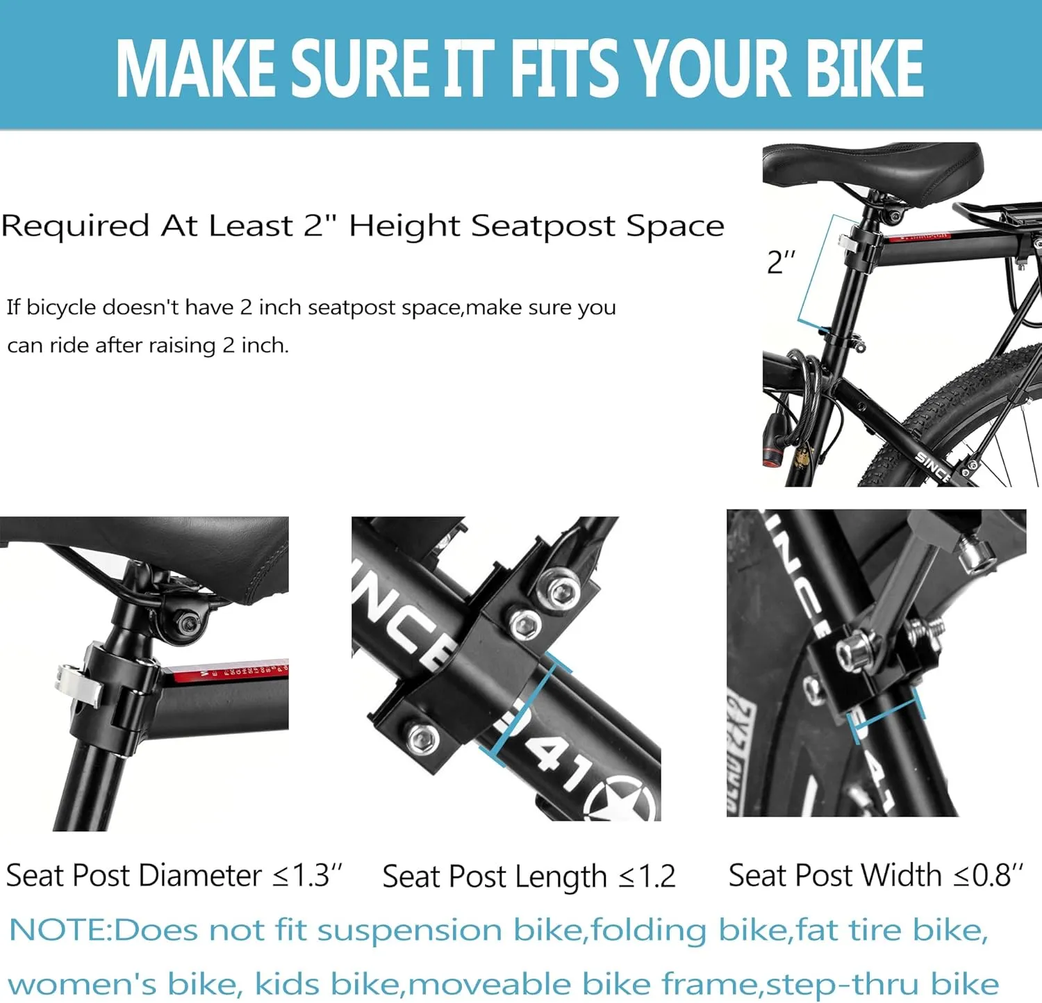 Rear Bike Rack,Bike Cargo Rack w/Fender & Large Size Reflective,Quick Release Mountain Road Bicycle Rear Racks,Universal Bike Luggage Rack,Large Capacity Bike Pannier Rack,YONTUO