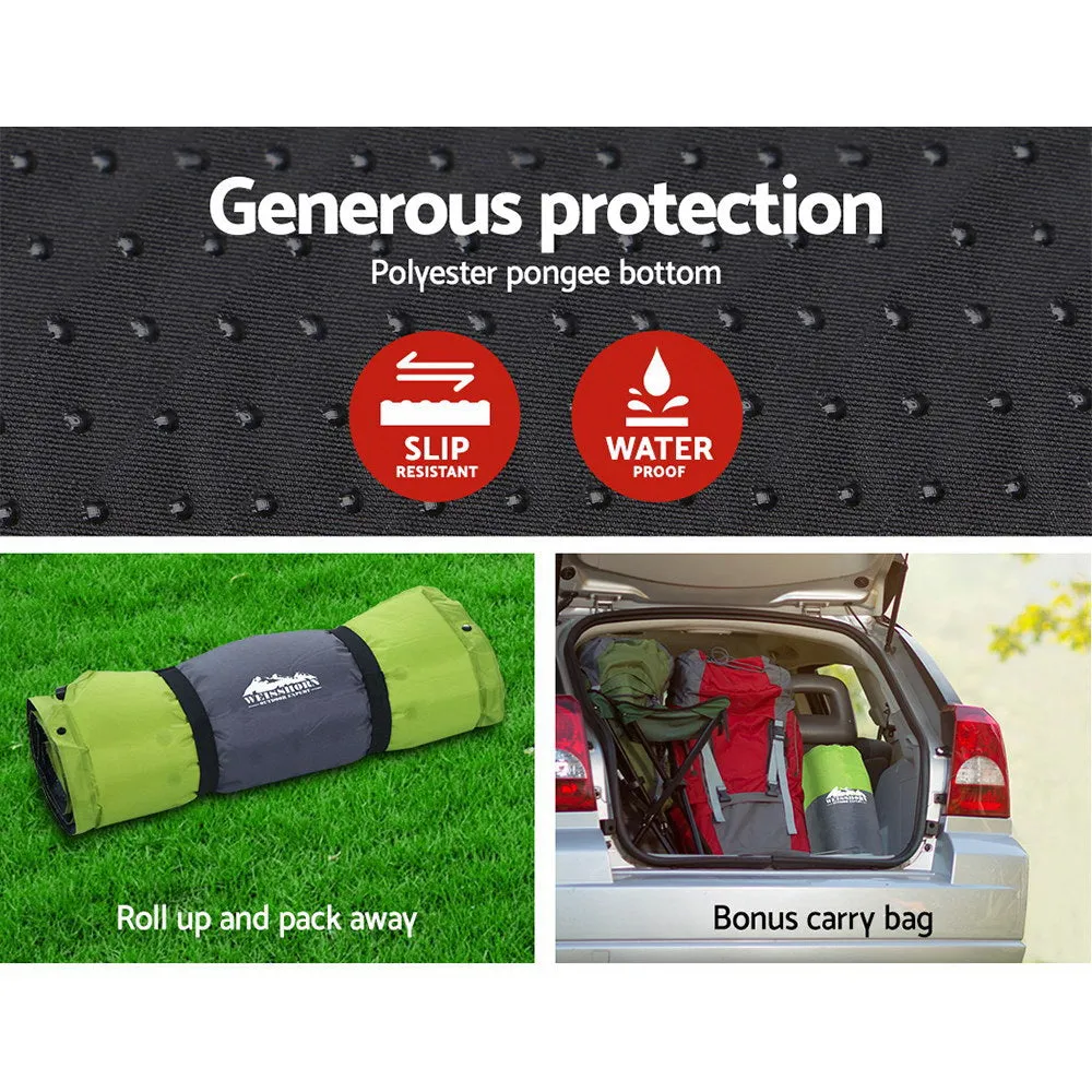 Self Inflating Mattress Camping Sleeping Mat Air Bed Pad - Single Green