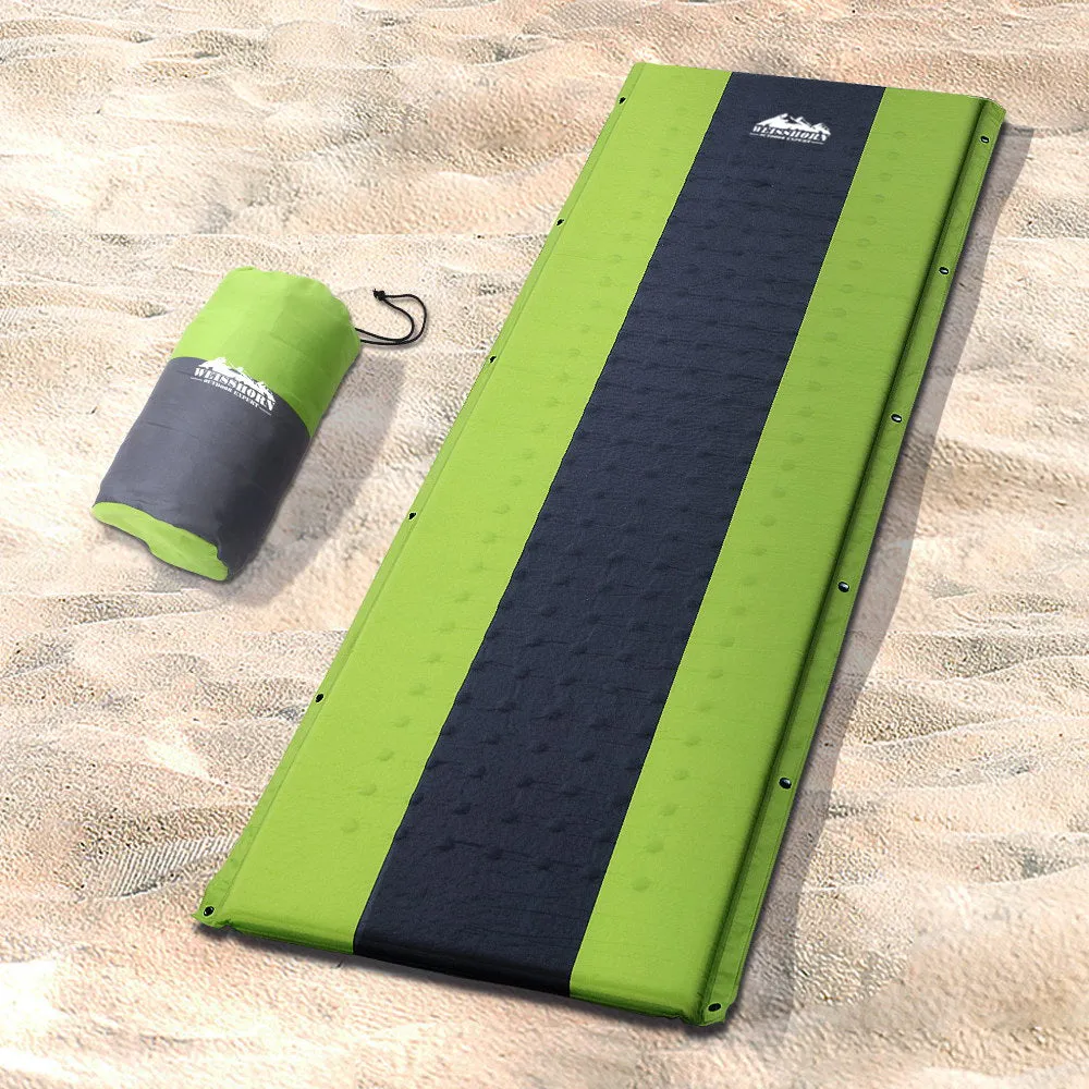 Self Inflating Mattress Camping Sleeping Mat Air Bed Pad - Single Green