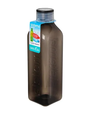 Sistema 1L Square Water Bottle Black