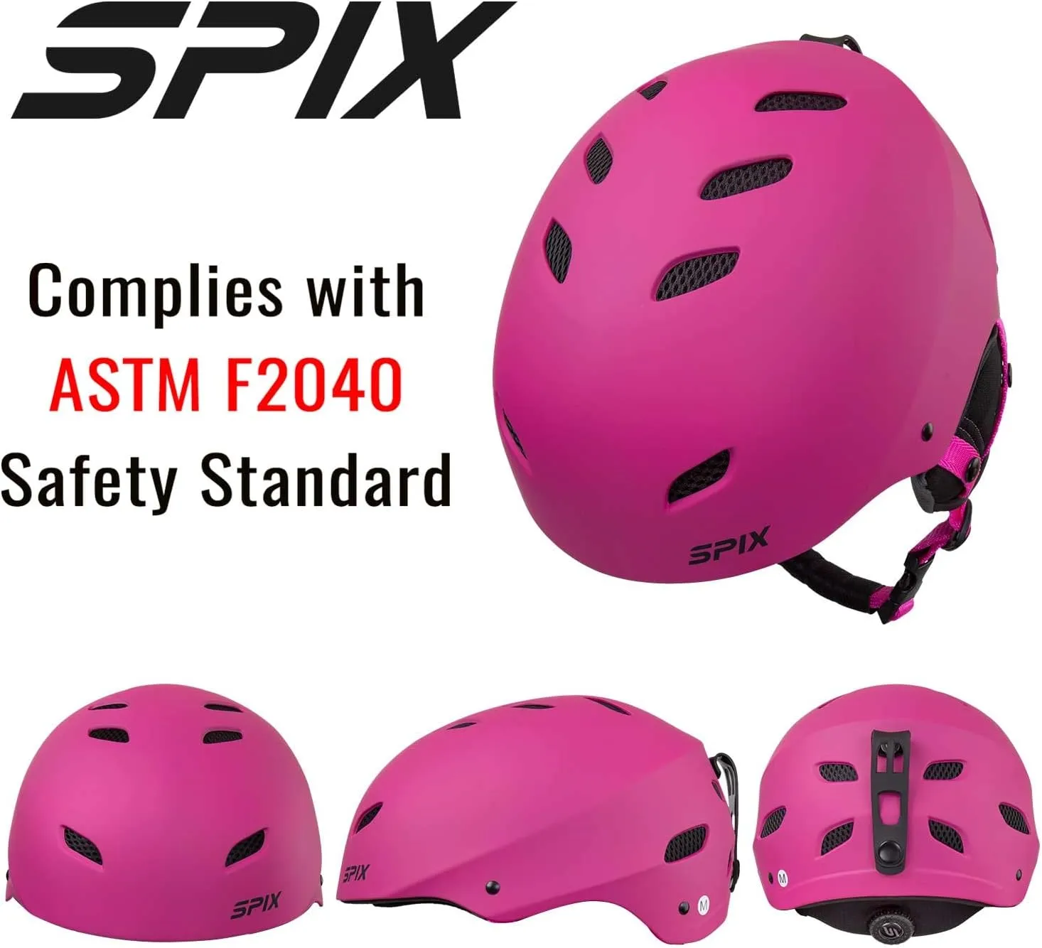 Ski Helmet Snowboard Helmet - ASTM Safety Standard Size Adjustable for Adults Youth Men and Women