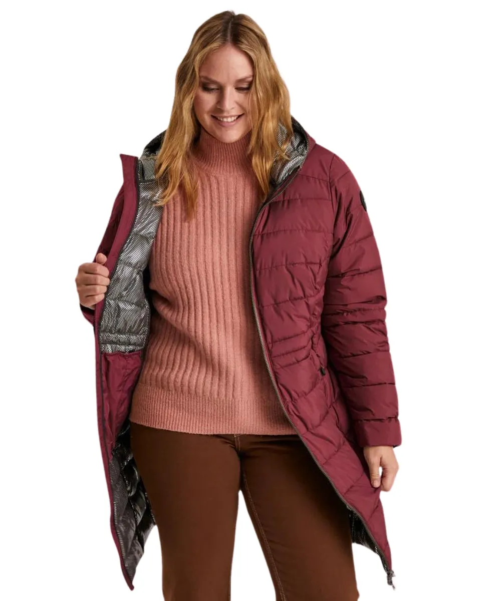 STOY Abbess Women’s Long Winter Puffer Coat Burgundy sizes 20-26