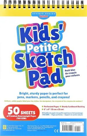 Studio Series Jr. Kids' Portable Sketch Pad 6 x 9 inches (50 perforated sheets) Hardcover  October 15, 2024