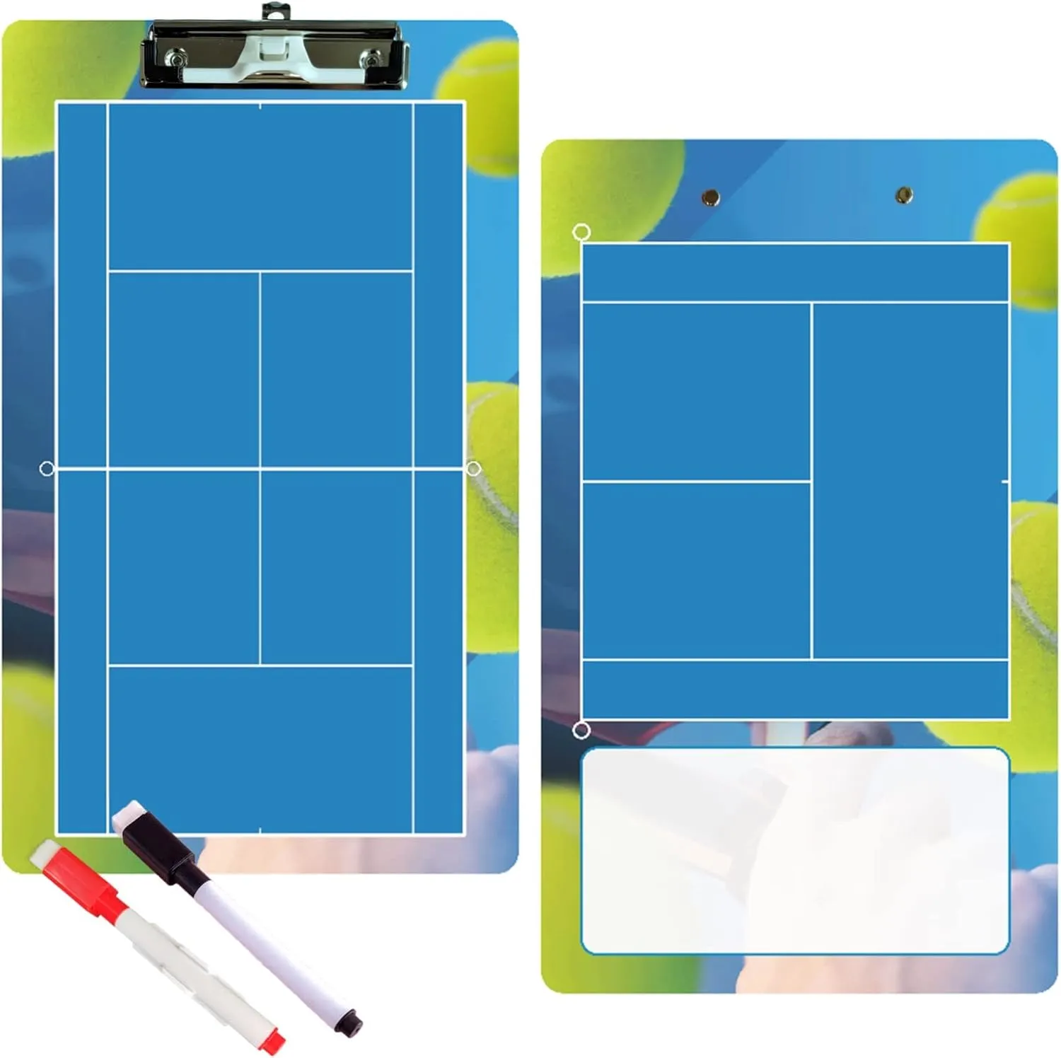 Tennis Clipboard - Dry Erase Double-Sided for Coaches