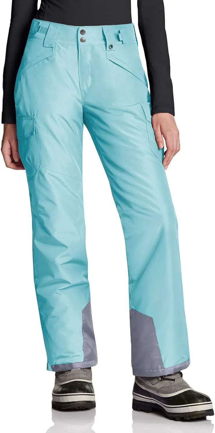 TSLA Women's Winter Snow Pants, Waterproof Insulated Ski Pants, Ripstop Snowboard Bottoms