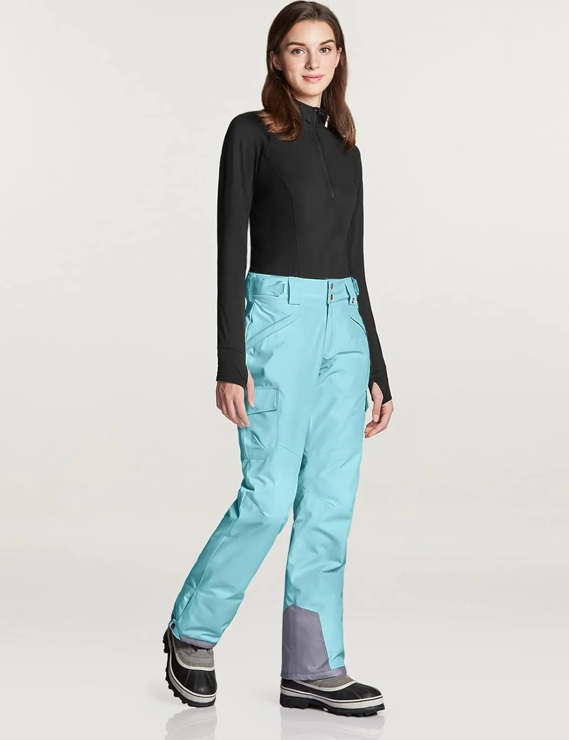 TSLA Women's Winter Snow Pants, Waterproof Insulated Ski Pants, Ripstop Snowboard Bottoms