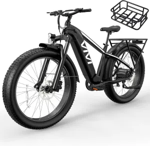 Vivi ACE01 Electric Bike for Adults, 26" x 4.0 Fat Tire Ebike, 1475W Peak Motor Torque Sensor Electric Mountain Bike, 25MPH Electric Bicycle with 48V 15AH Battery, Hydraulic Brake, UL 2849 Certified