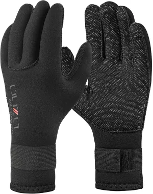 WYYHAA 3MM/5MM Neoprene Wetsuit Gloves for Men Women, Anti-Slip Keep Warm Scuba Diving Gloves with Adjustable Strap for Spearfishing Swimming Surfing Kayaking