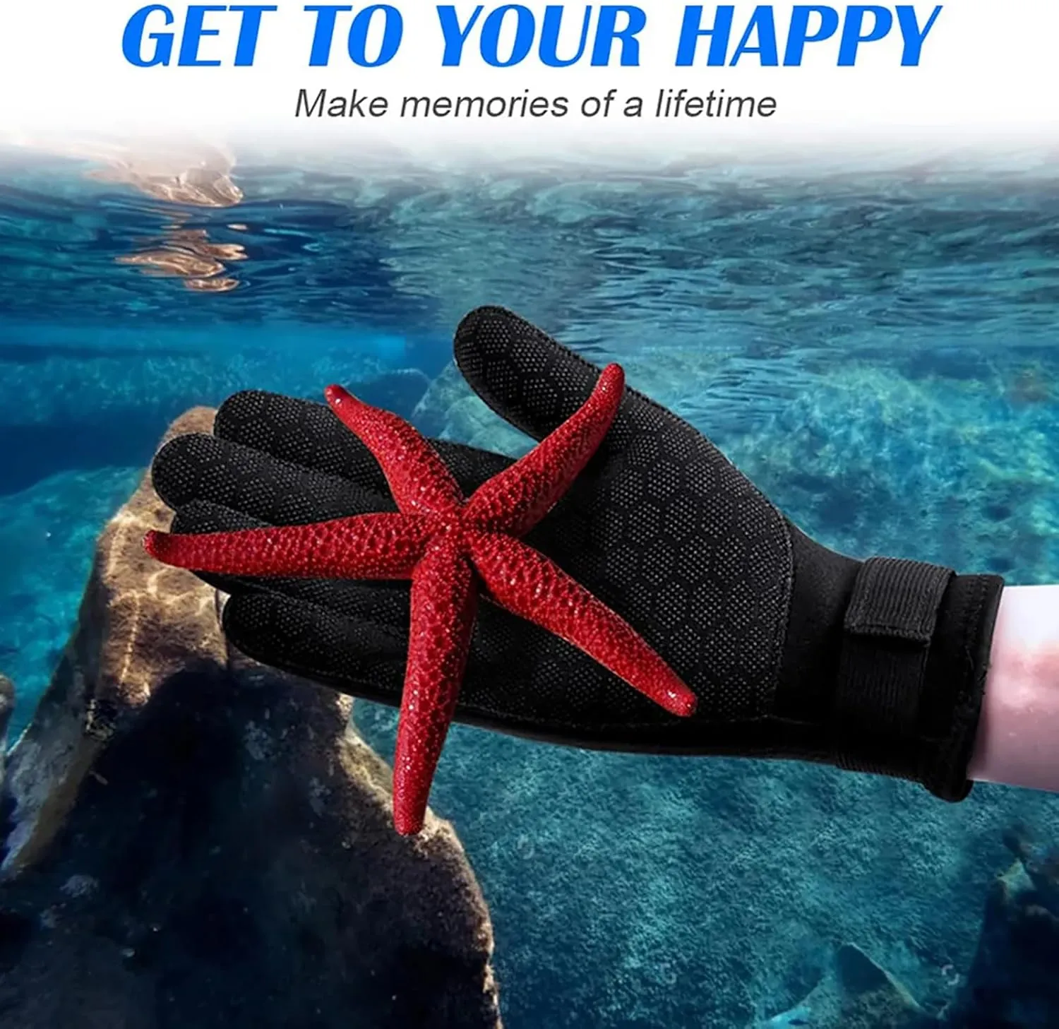 WYYHAA 3MM/5MM Neoprene Wetsuit Gloves for Men Women, Anti-Slip Keep Warm Scuba Diving Gloves with Adjustable Strap for Spearfishing Swimming Surfing Kayaking